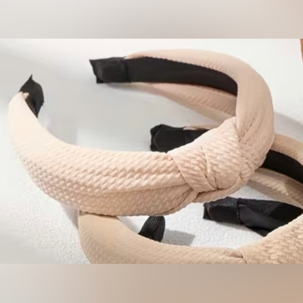 New Elegant Cream Knotted Headband. Crème only left